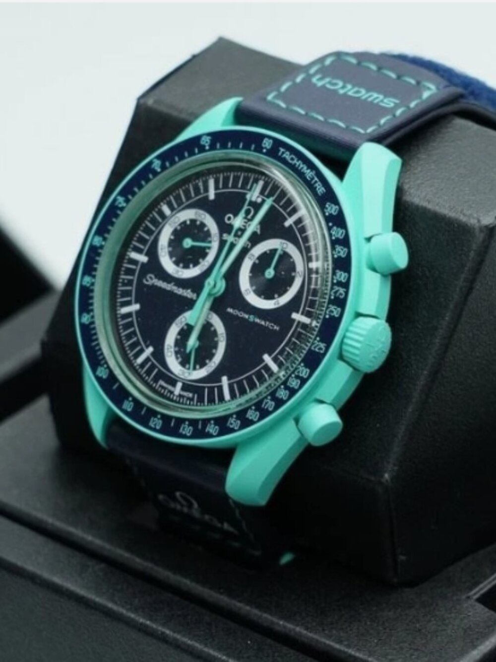 OMEGA swatch MoonSwatch Mission on Earth Polar Lights Chronograph Watch Turquois